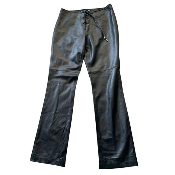 Ralph Lauren Pants - NEW nwot RALPH LAUREN SPORT navy blue TIE FRONT LEATHER VINTAGE PANTS sz 8